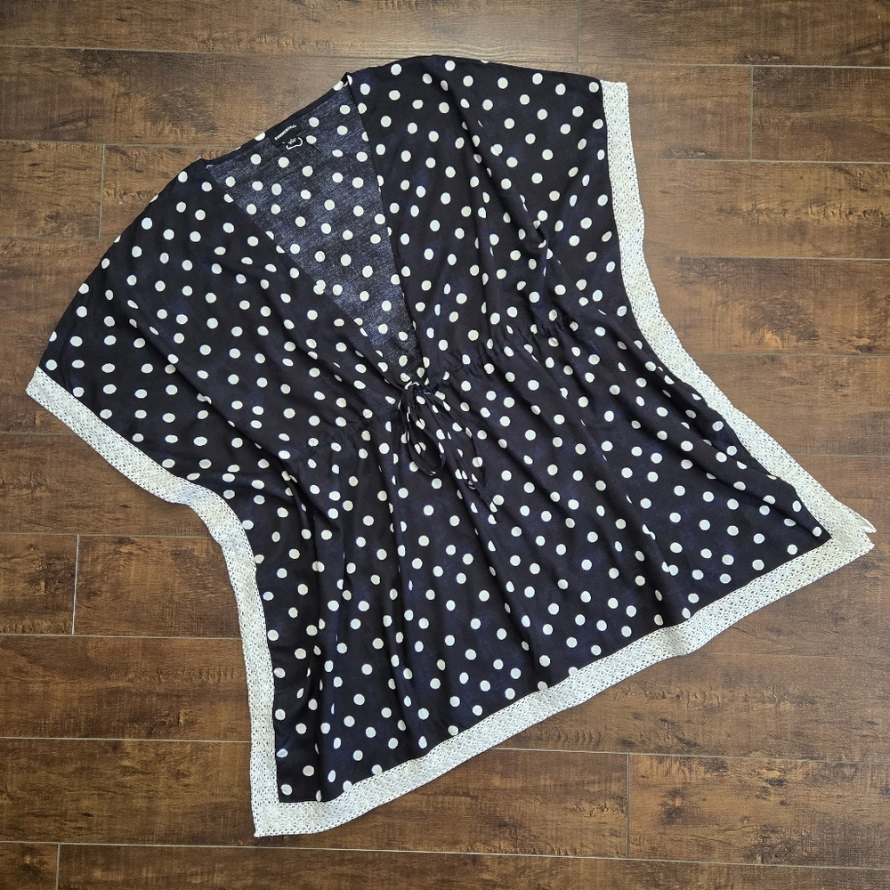 Summersalt Black White Polka Dot Swim Coverup NWOT Size Large